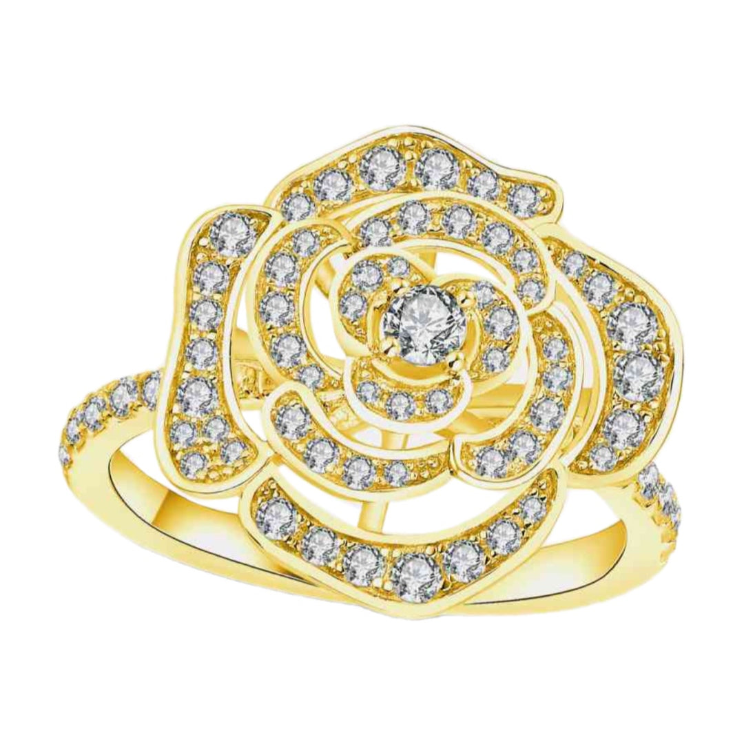 Sterling CZ Flower Ring