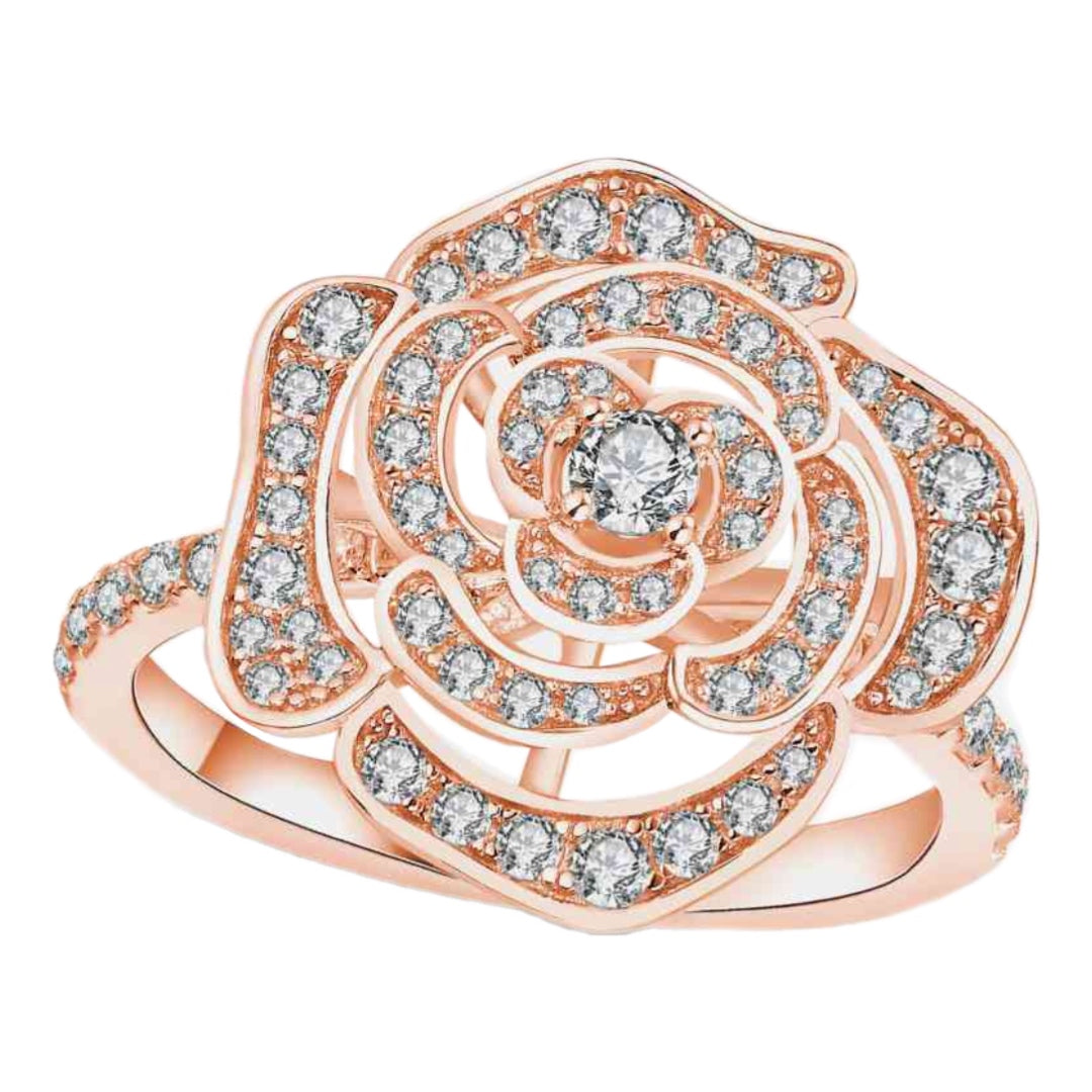 Sterling CZ Flower Ring