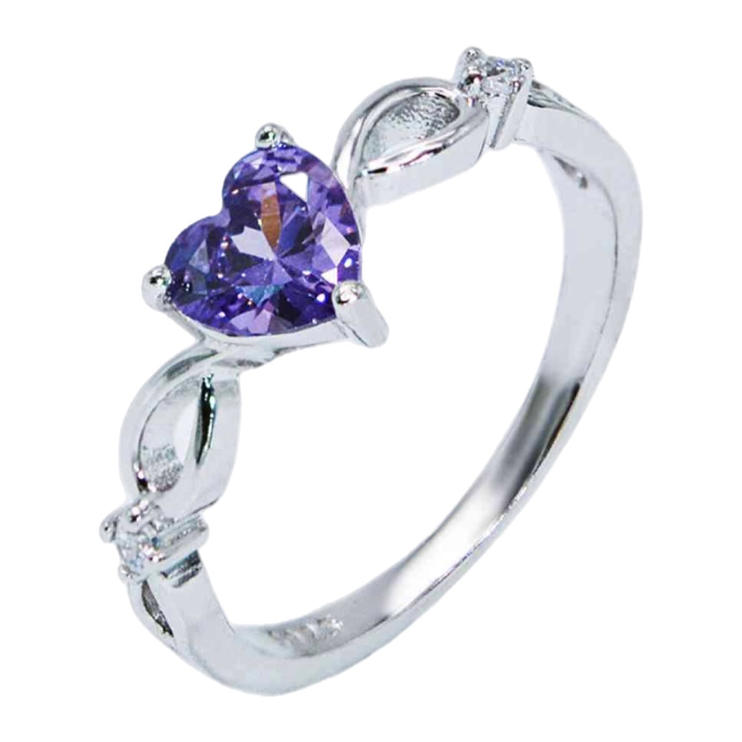 Purple Heart Sterling Silver Ring