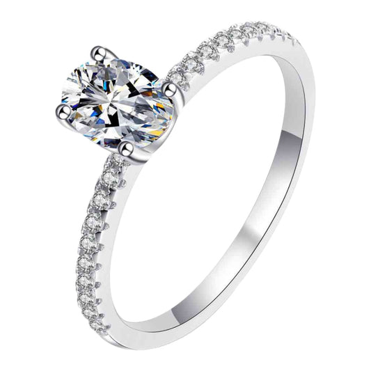 Moissanite Sterling Silver Solitaire Ring