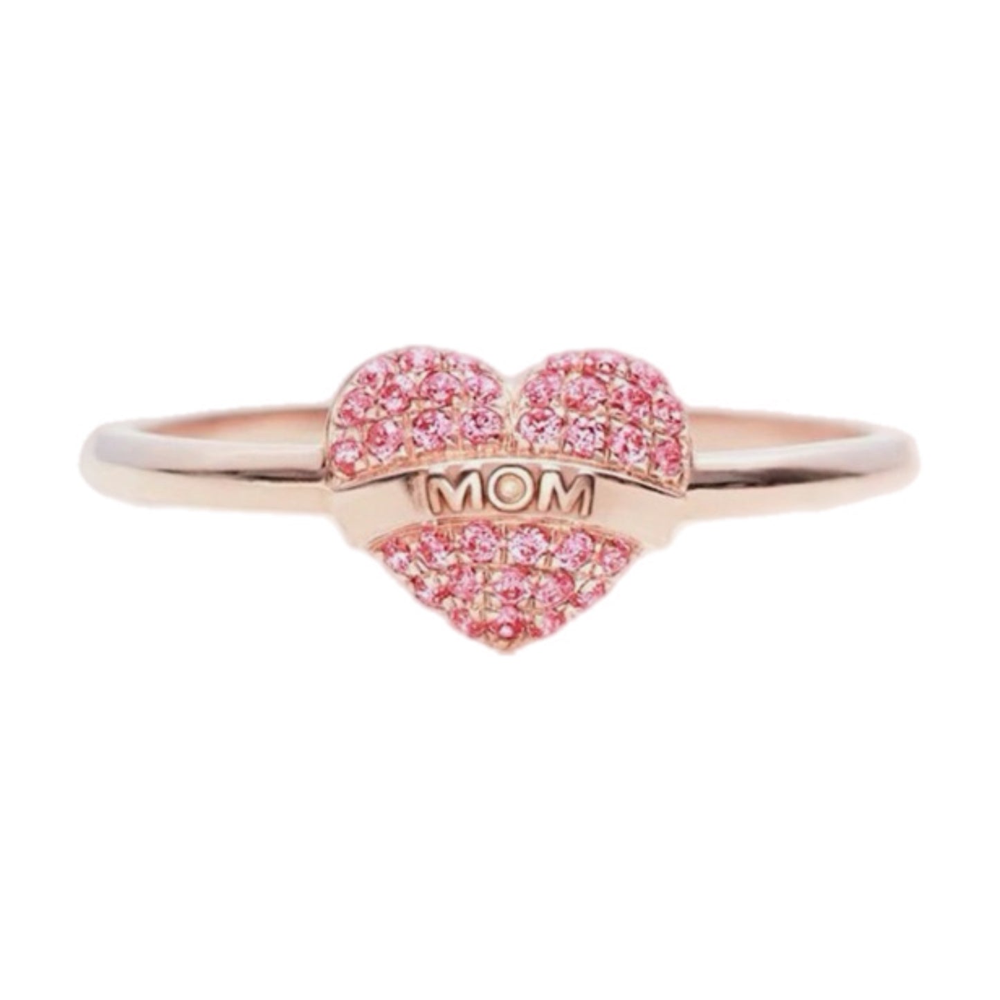 MOM Sterling Silver Heart Ring