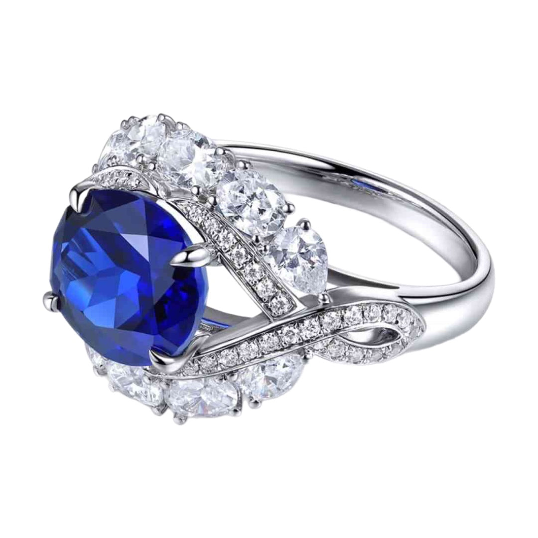 Sterling Silver Sapphire Statement Ring