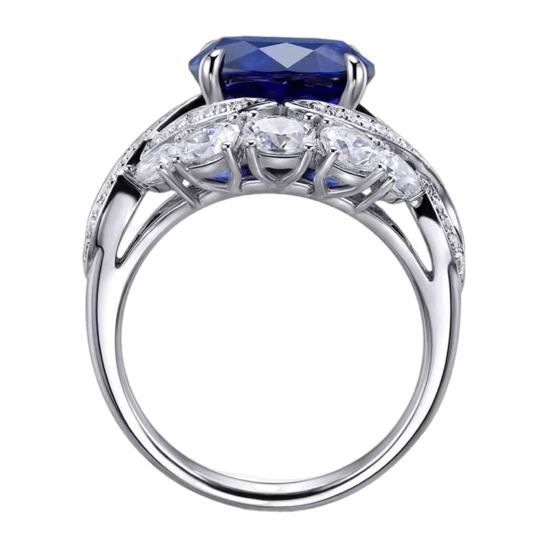 Sterling Silver Sapphire Statement Ring