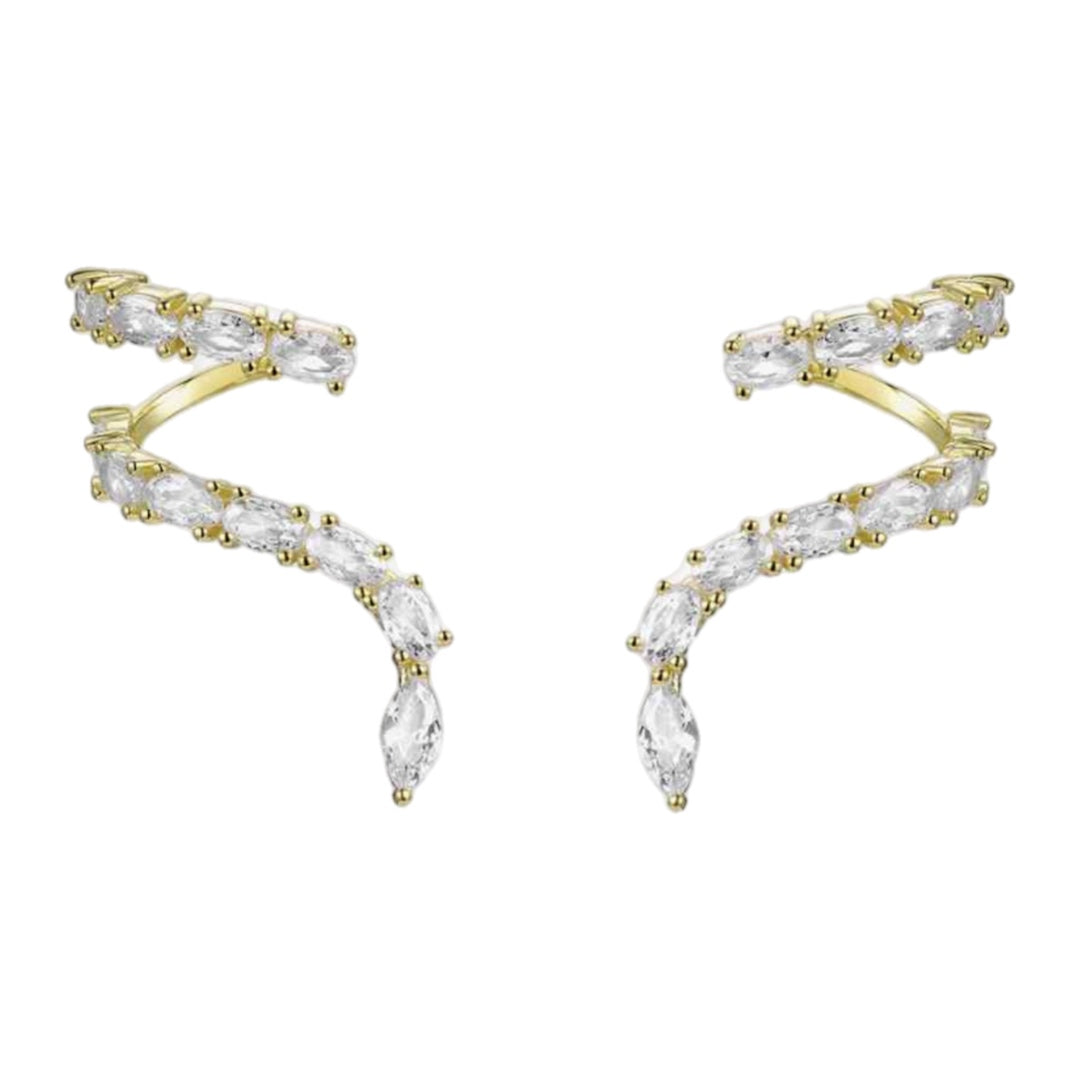 Sterling CZ Twirl Stud Earrings