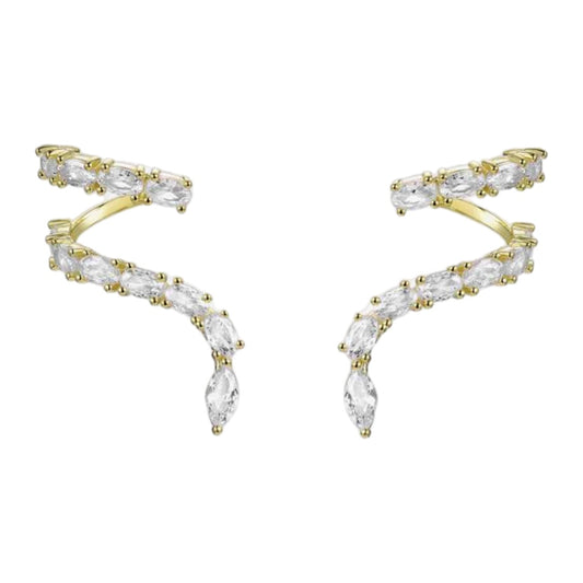 Sterling CZ Twirl Stud Earrings