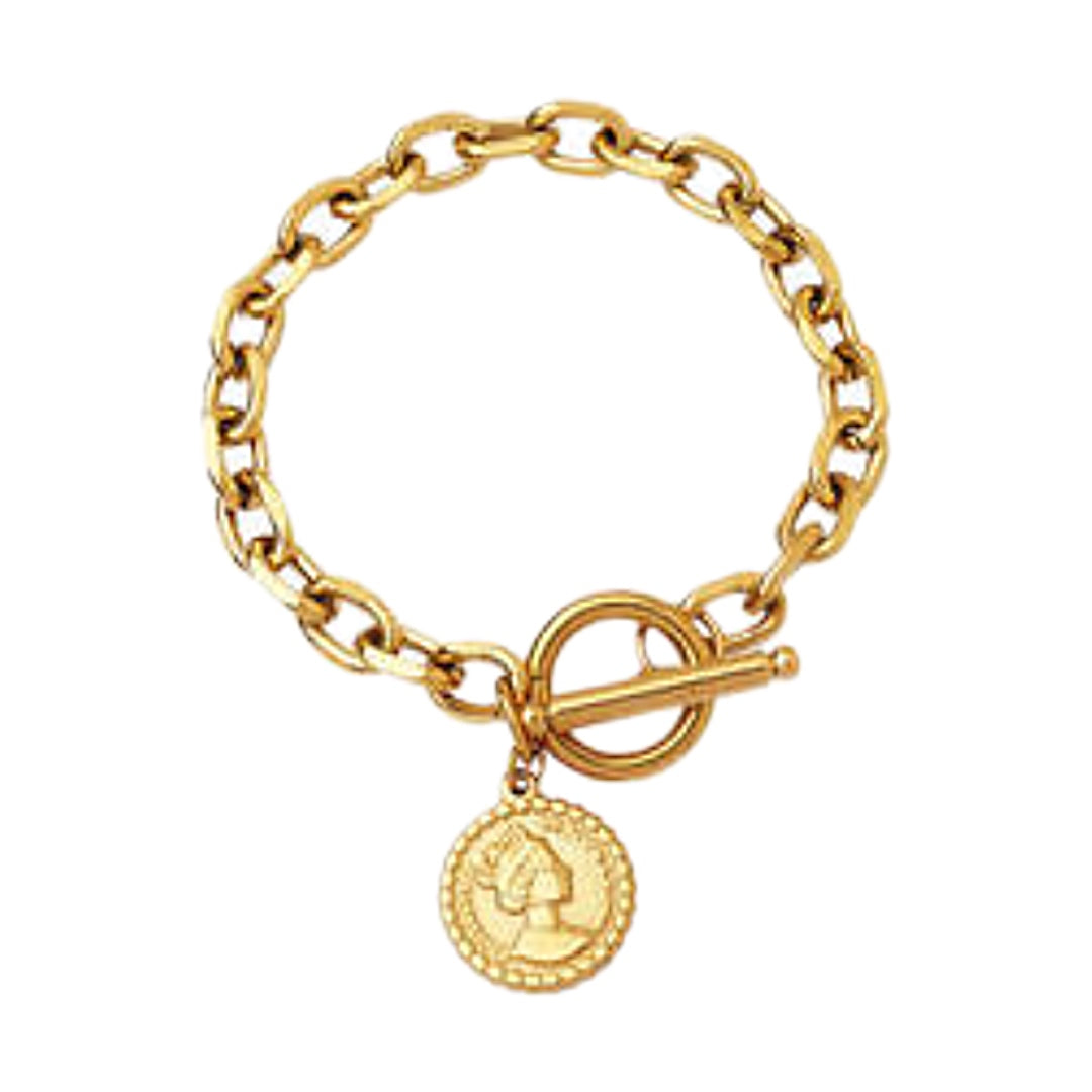 Gold Coin Charm Bracelet