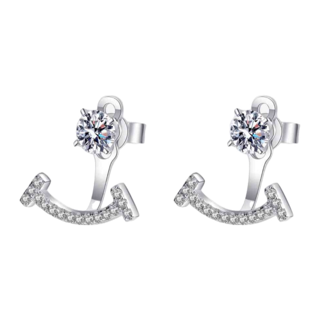 Moissanite Sterling Silver Stud Earrings