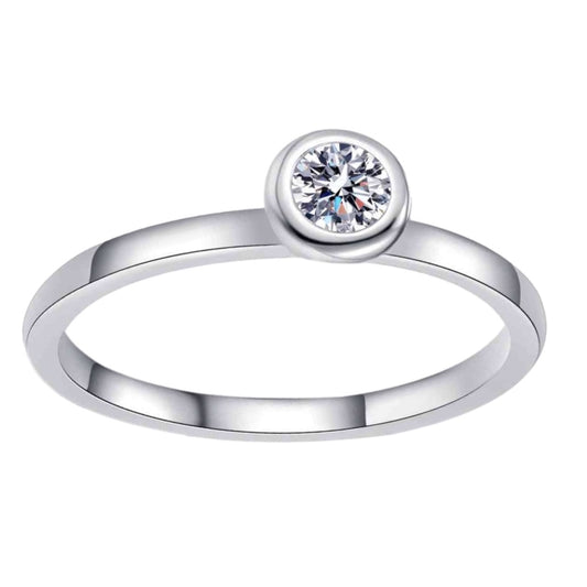 Moissanite Sterling Silver Solitaire Ring