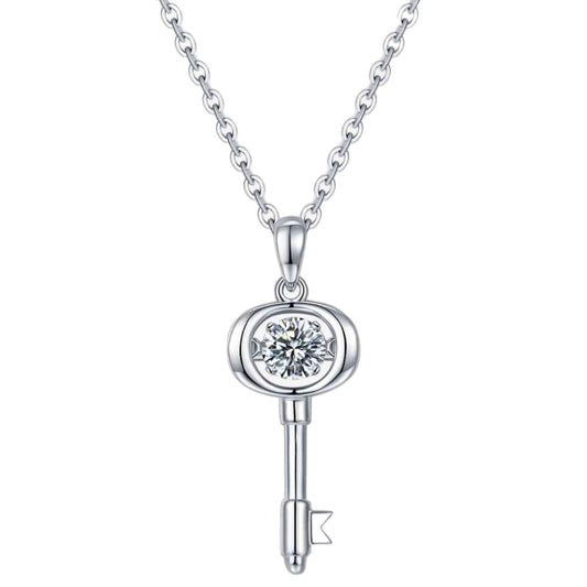 Adored Moissanite Key Pendant Necklace