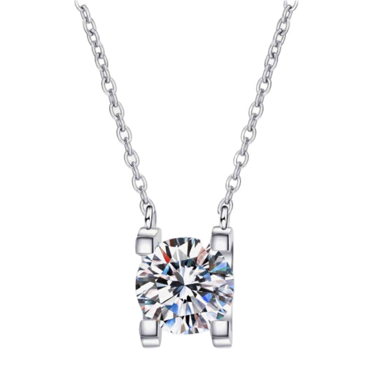 Moissanite Sterling Silver Charm Necklace