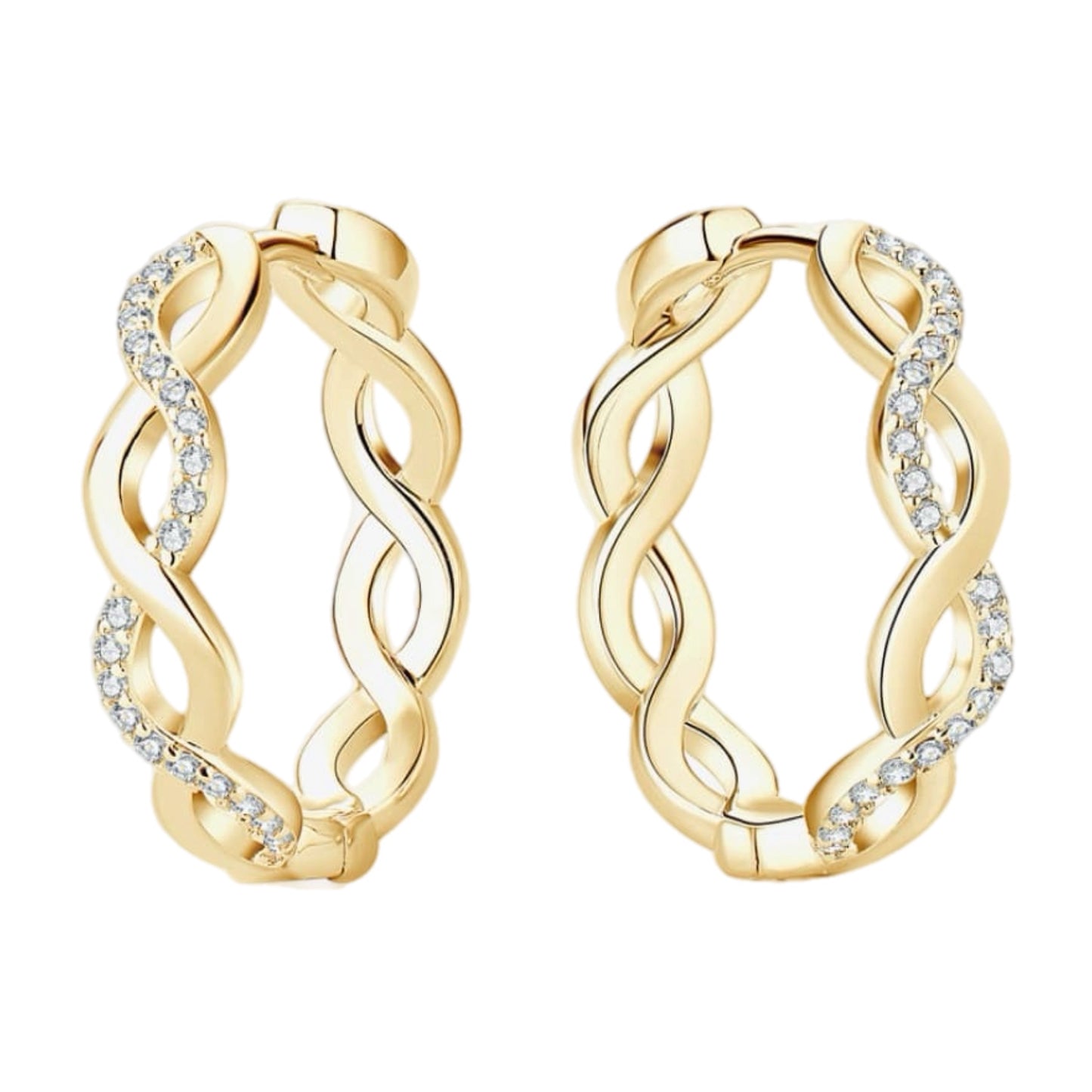 Moissanite Crisscross Hoop Earrings