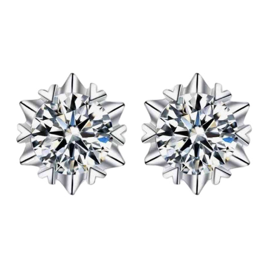 Moissanite Sterling Silver Stud Earrings