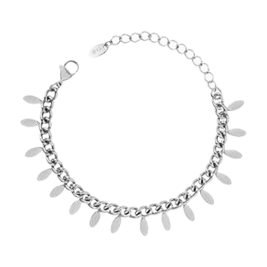 Steel Marquise Charm Bracelet