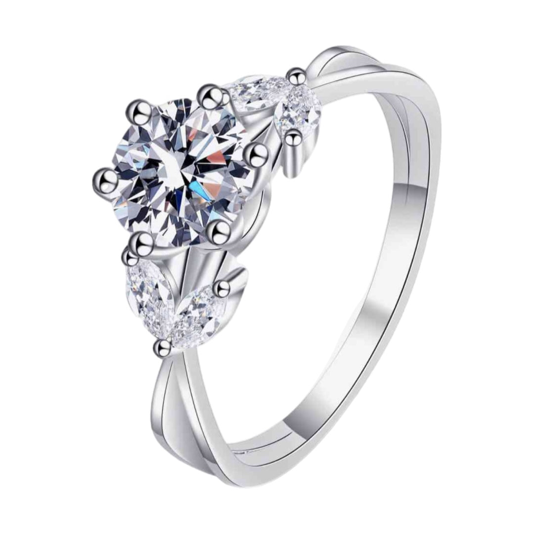 Moissanite Sterling Silver Solitaire Ring