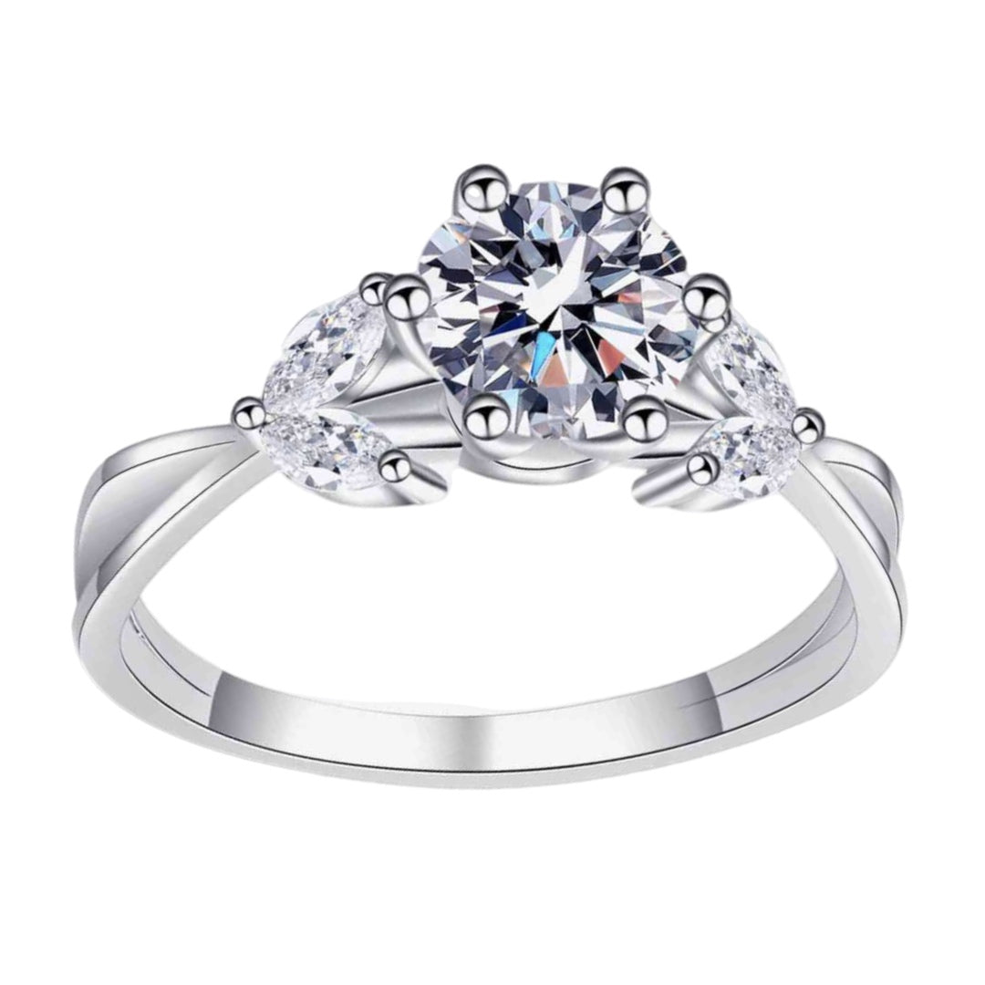 Moissanite Sterling Silver Solitaire Ring