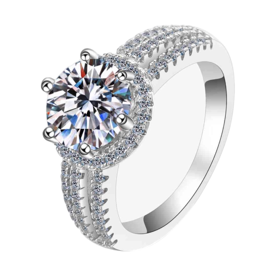 Moissanite Sterling Silver Solitaire Ring