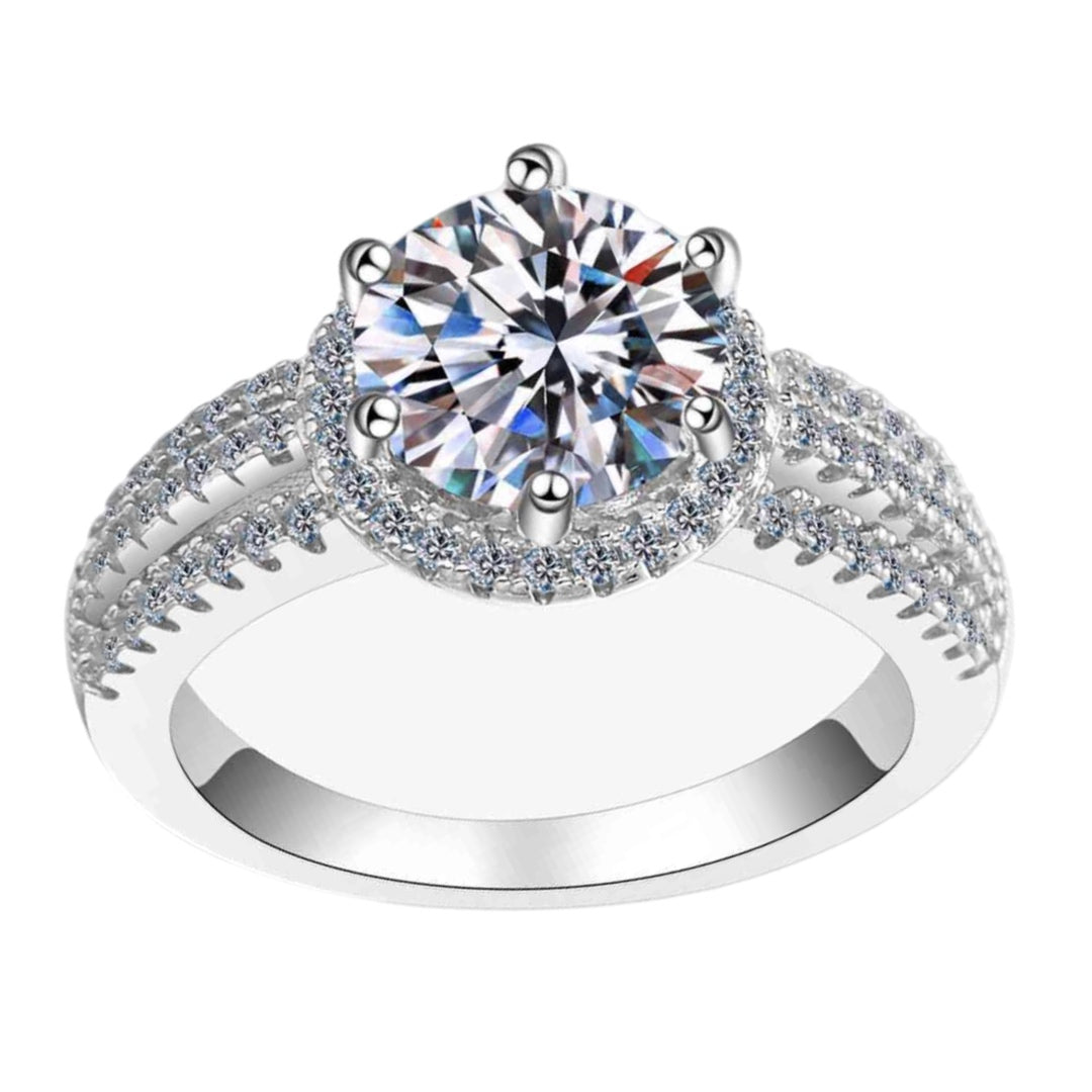 Moissanite Sterling Silver Solitaire Ring