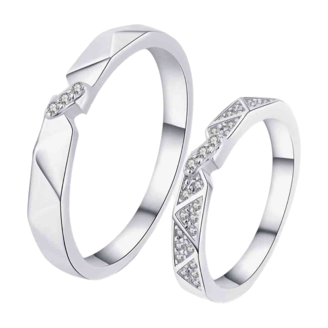 Moissanite His or Hers Sterling Silver Ring