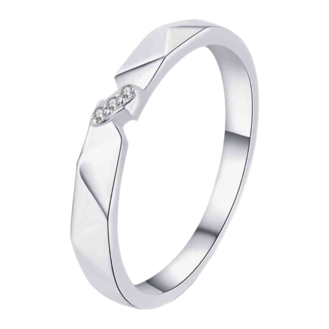 Moissanite His or Hers Sterling Silver Ring