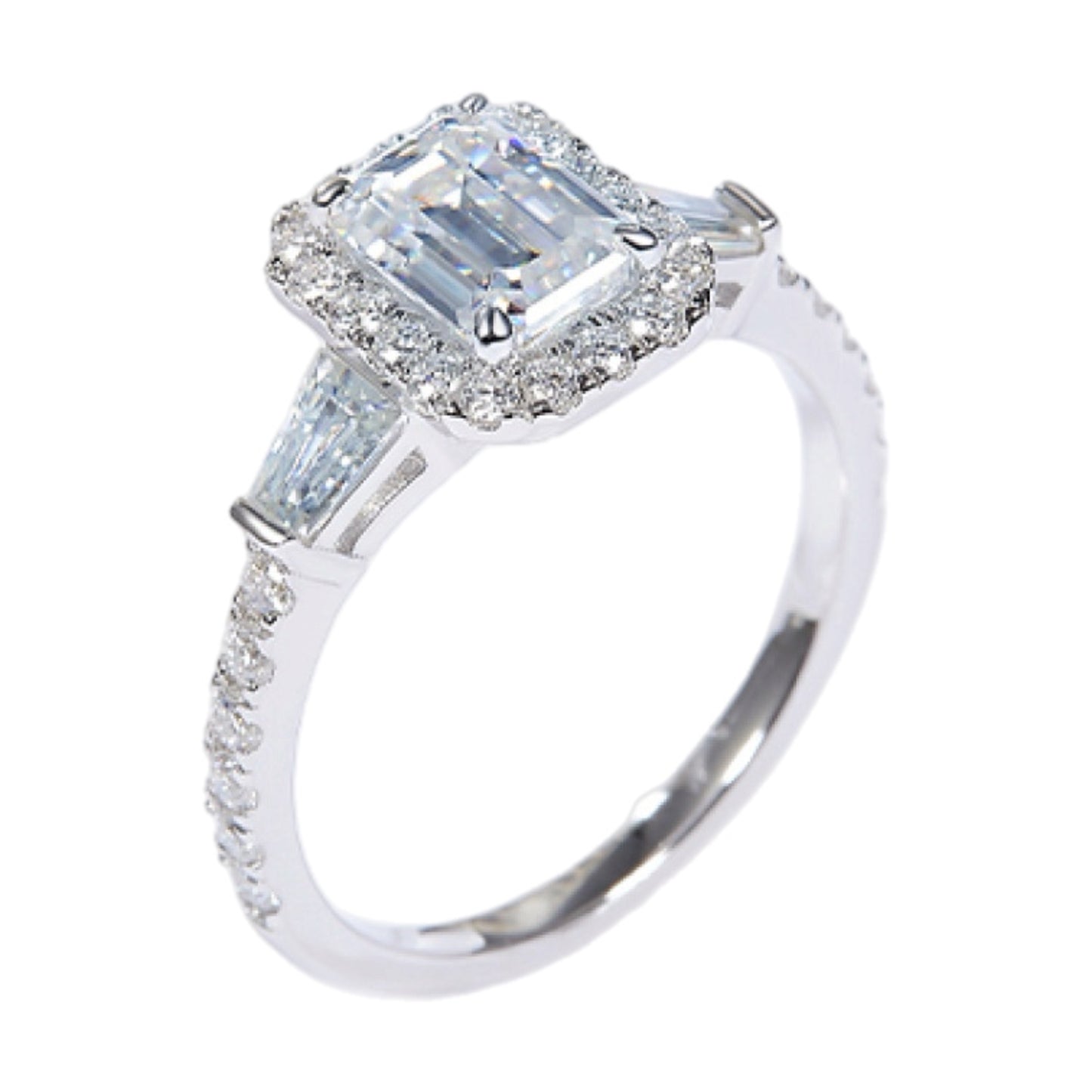 1 Carat Moissanite Geometric 925 Sterling Silver Ring