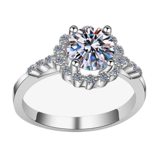 Moissanite Sterling Silver Solitaire Ring