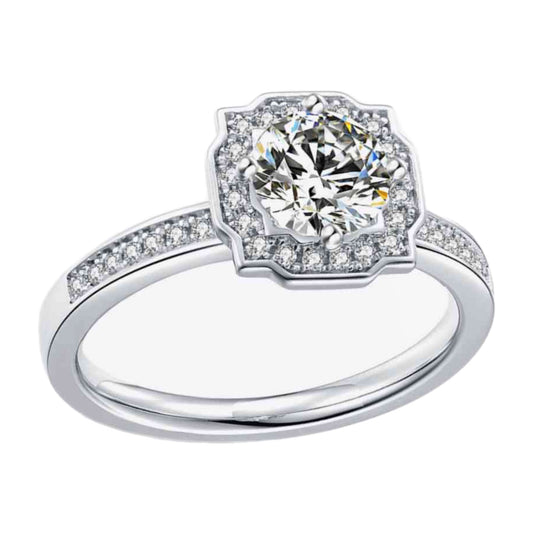 Moissanite Sterling Silver Solitaire Ring