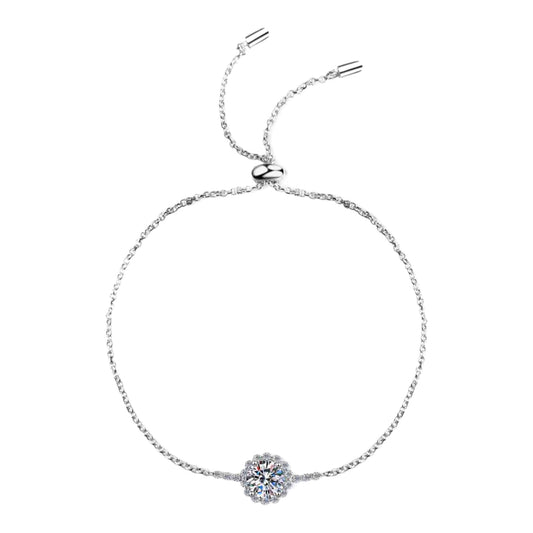 Moissanite Sterling Silver Charm Bracelet