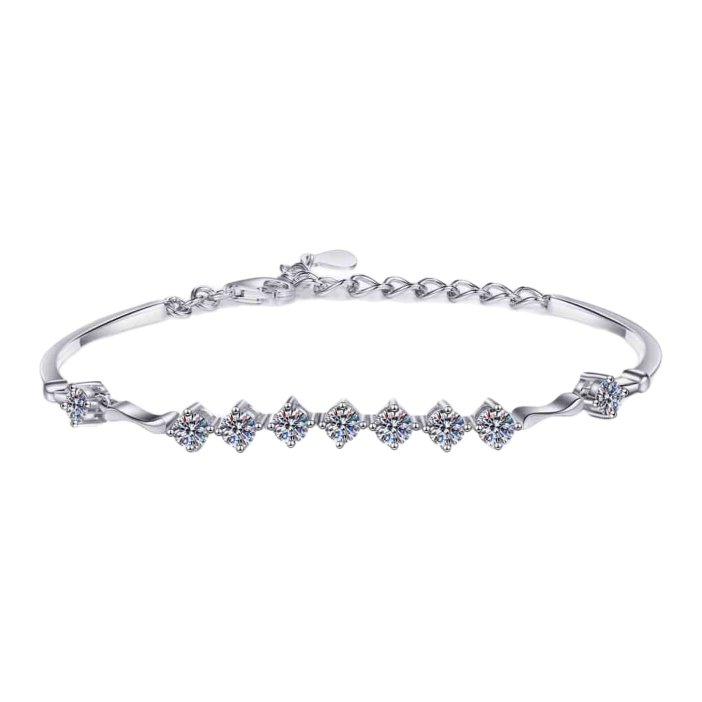 Moissanite Sterling Silver Bracelet