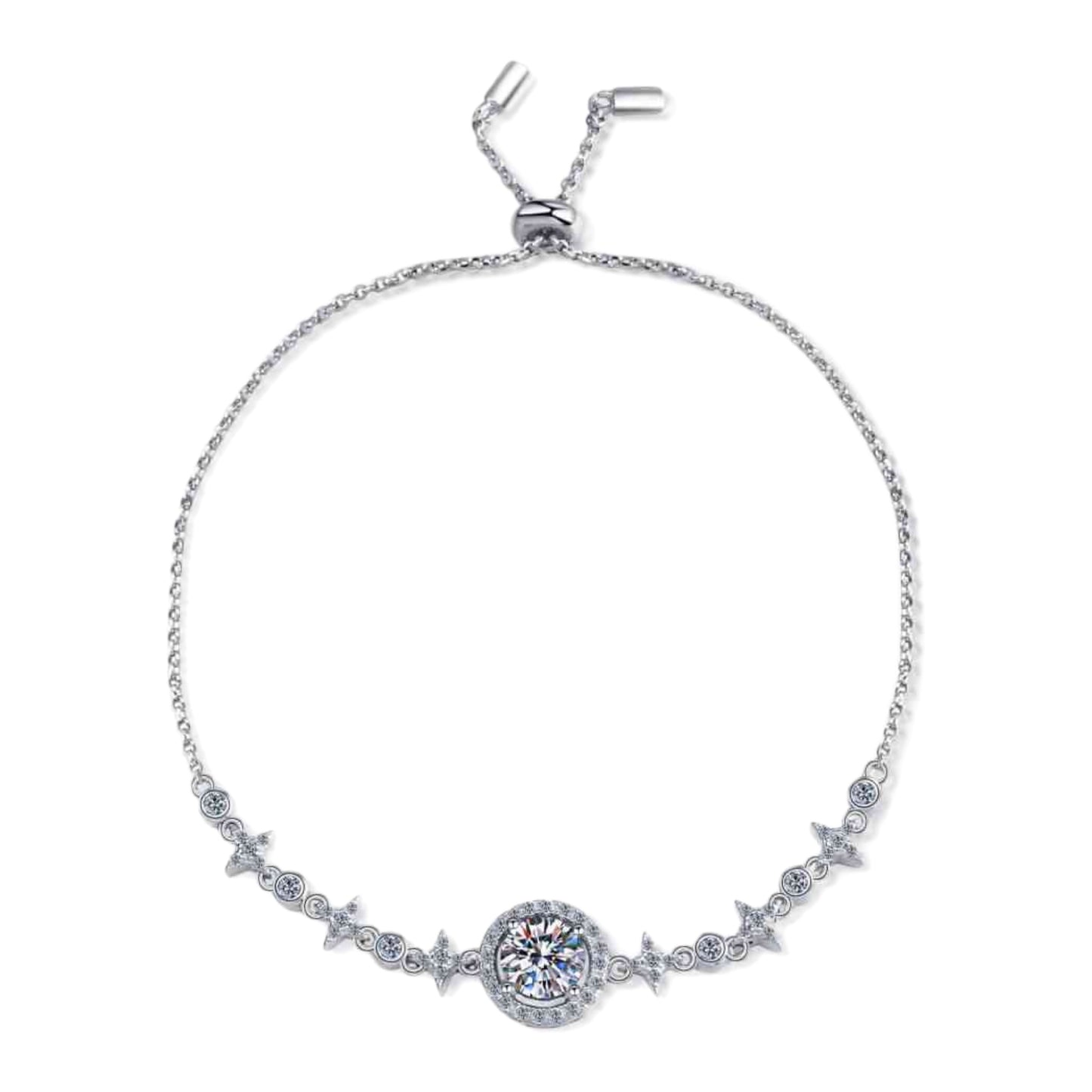 Moissanite 1 Carat Sterling Silver Bracelet