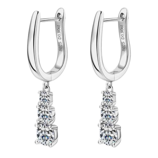 Moissanite Sterling Silver Dangle Earrings