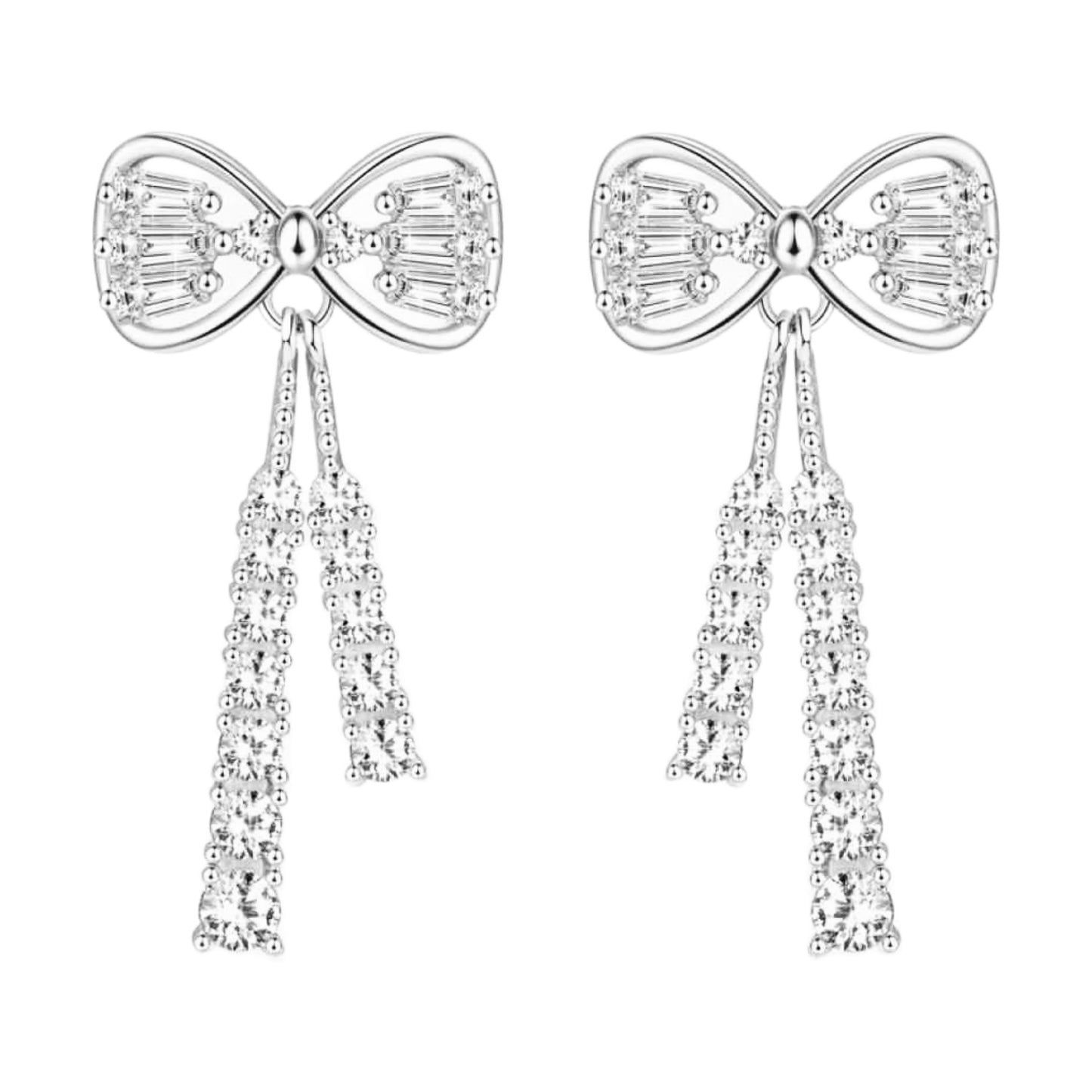 Moissanite Bow Dangle Stud Earrings