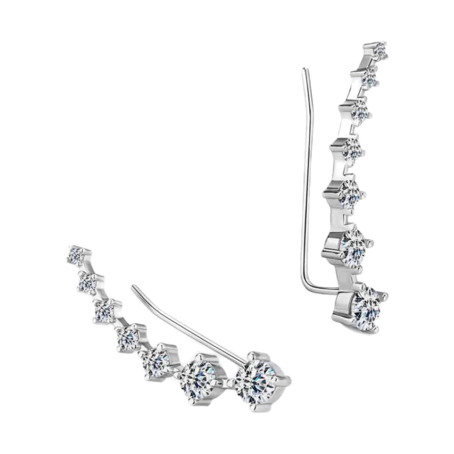 Moissanite Sterling Silver Threader Earrings