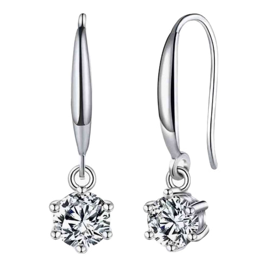 Moissanite Sterling Silver Dangle Earrings