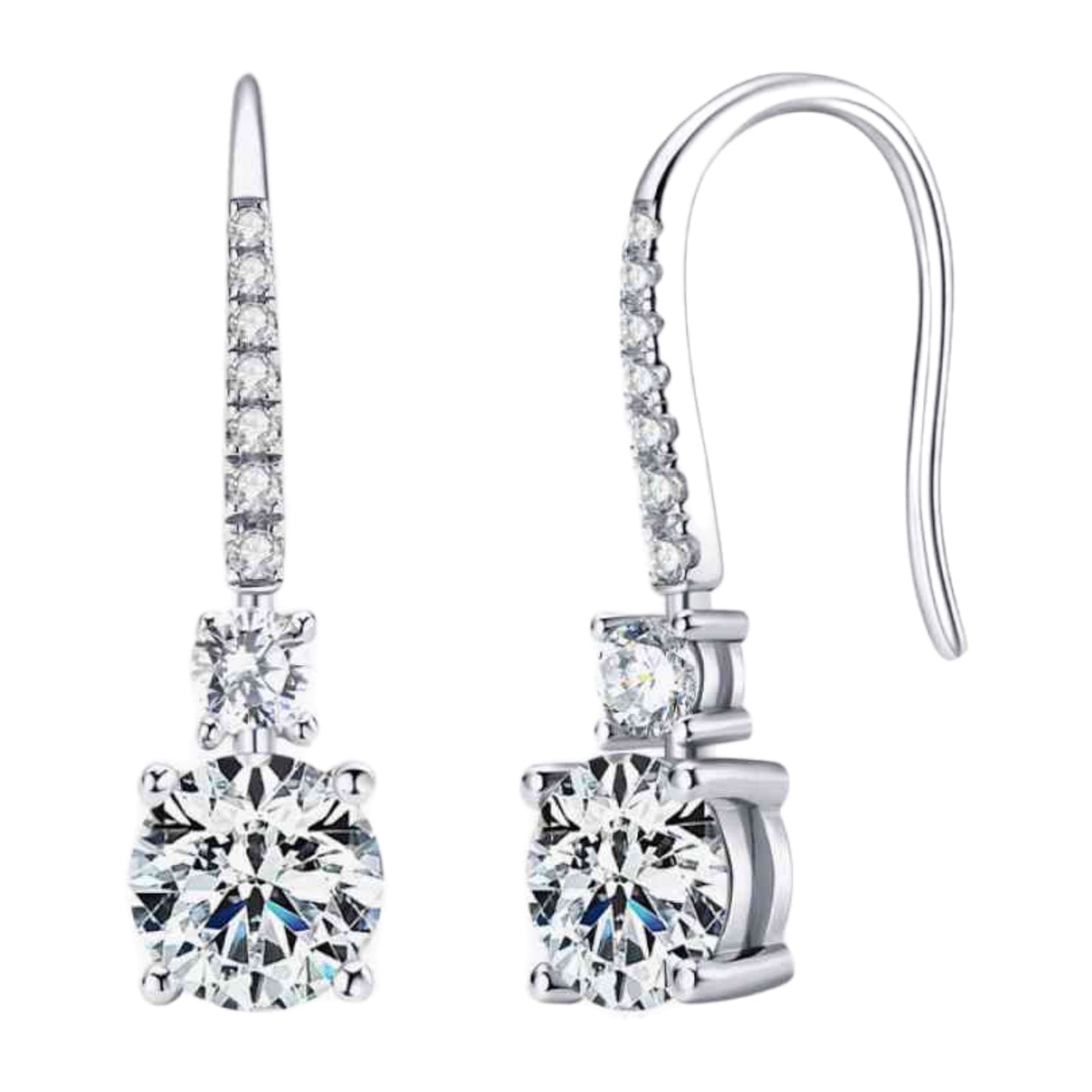 Moissanite Sterling Silver Earrings