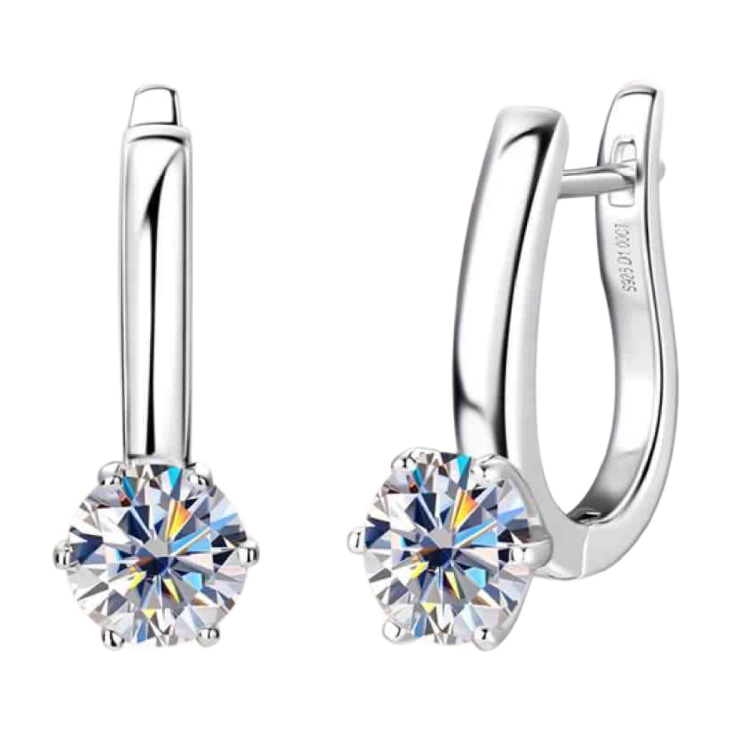 Moissanite Sterling Dangle Earrings