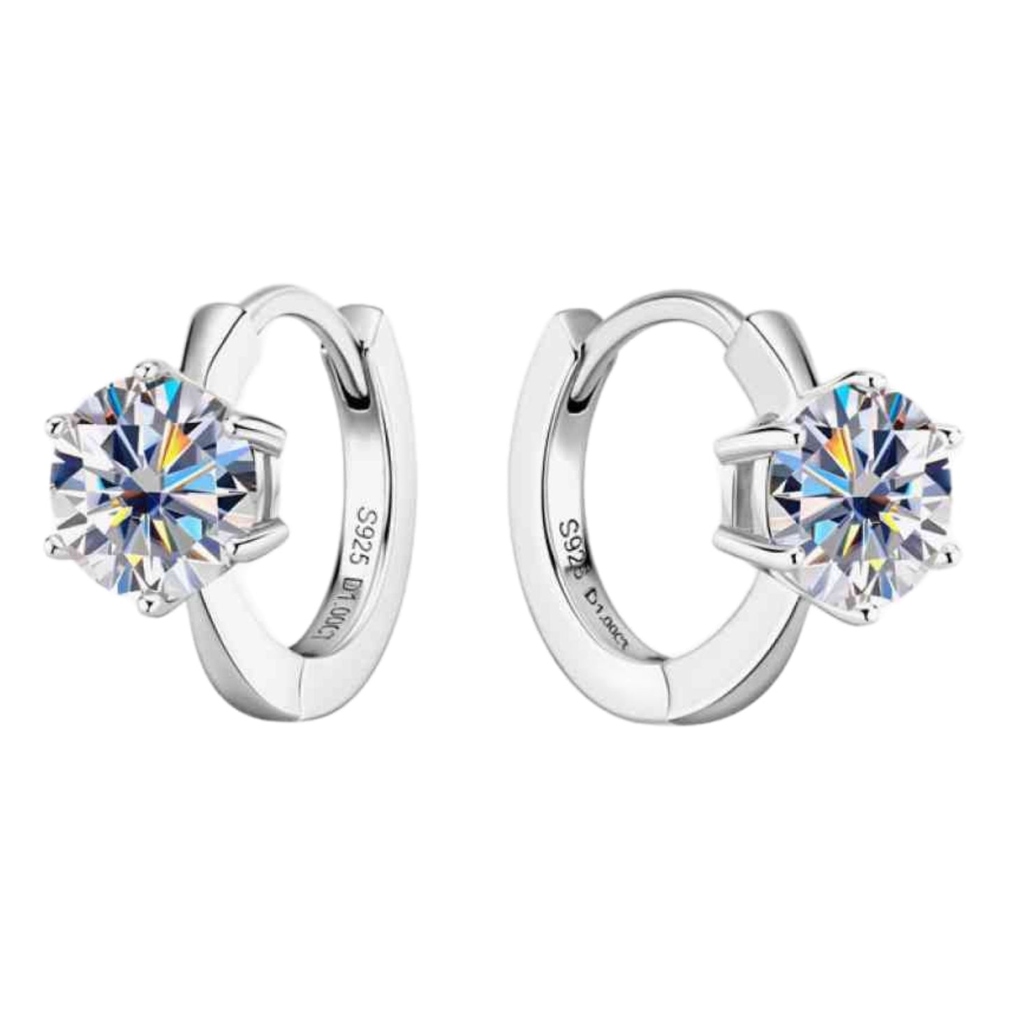 Moissanite 2 Carat Hoop Earrings