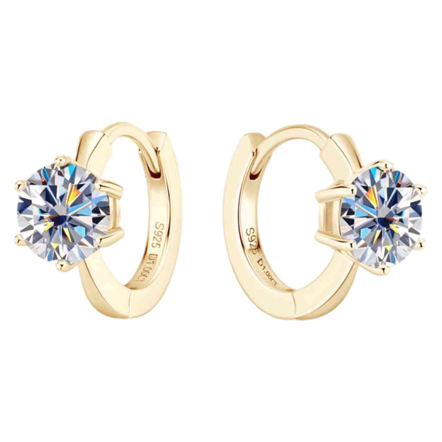 Moissanite 2 Carat Hoop Earrings