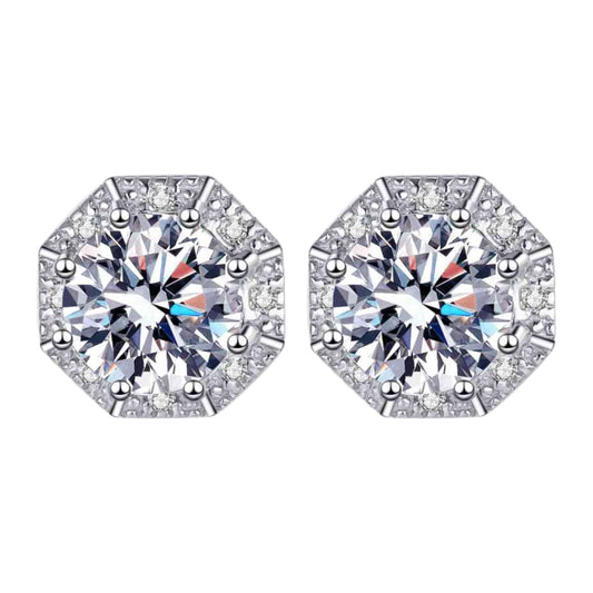 Moissanite Sterling Silver Earrings