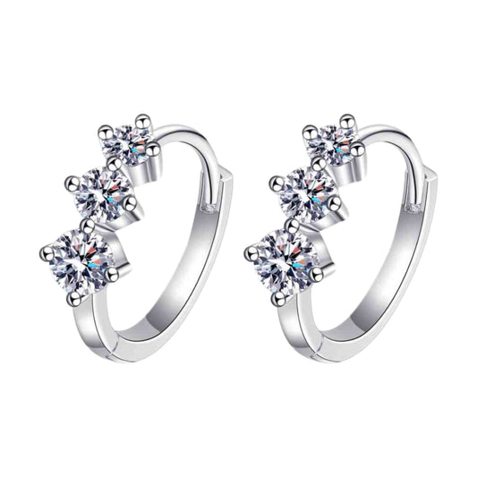 Moissanite Dangle Sterling Silver Earrings