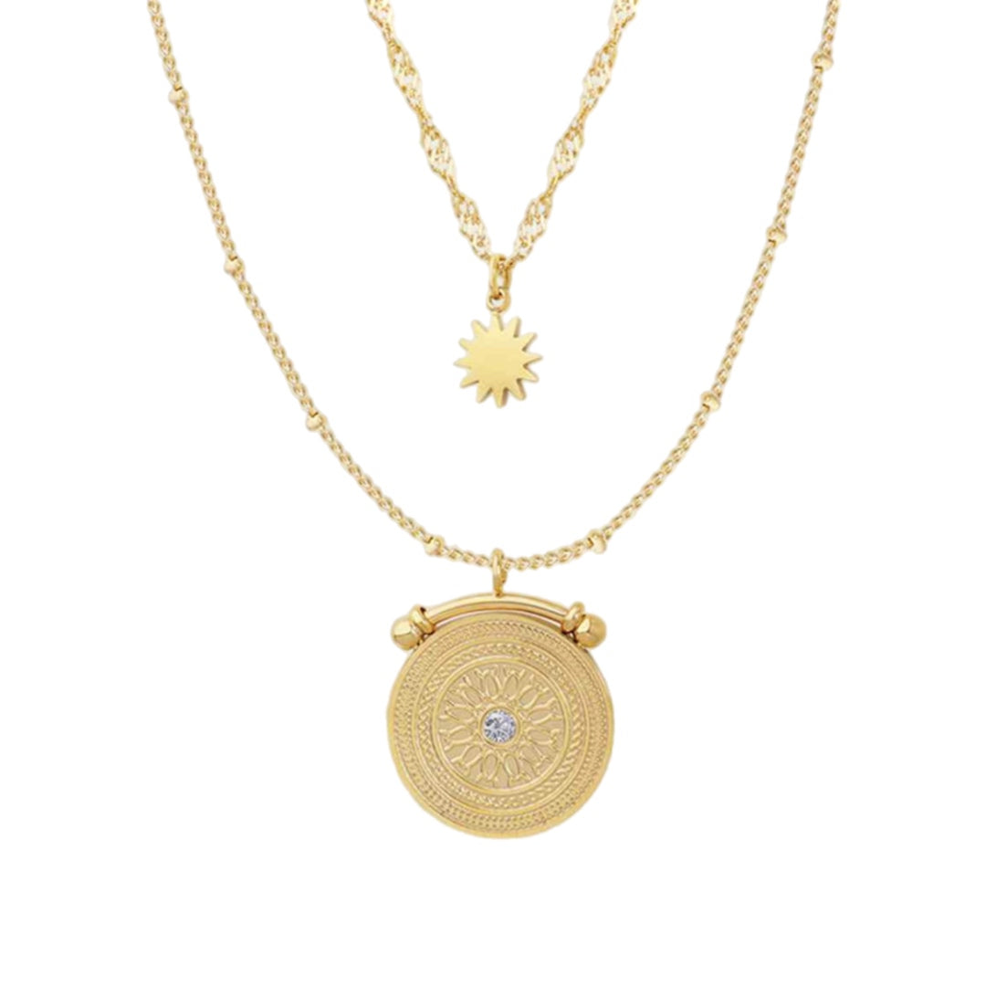 Gold Coin Charm Necklace