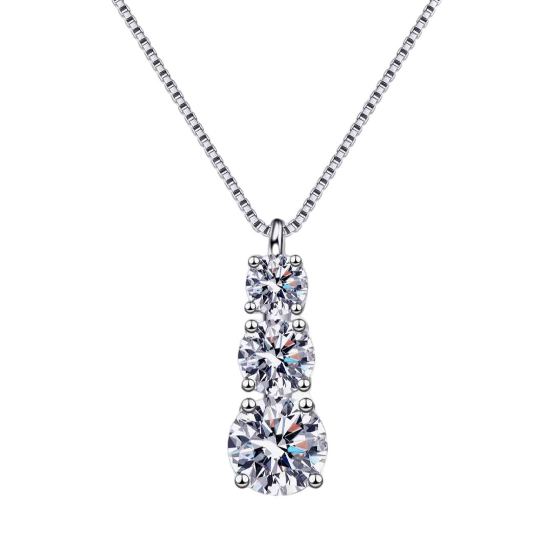 Moissanite Sterling Silver Charm Necklace