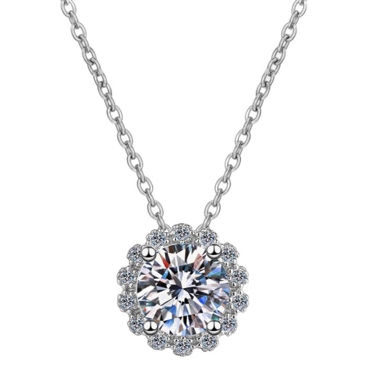 Moissanite Sterling Silver Charm Necklace