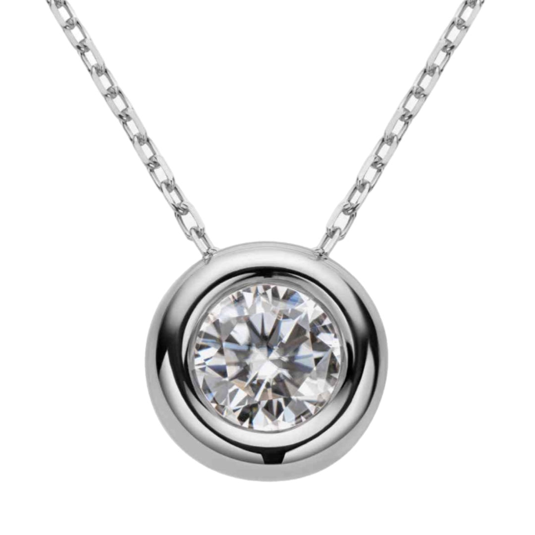 Moissanite Sterling Charm Necklace