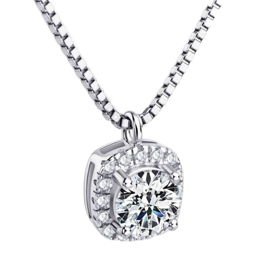 Moissanite Sterling Silver Charm Necklace