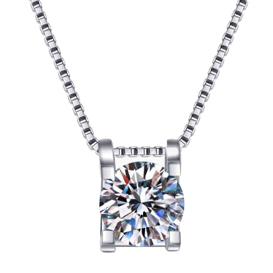 Moissanite Sterling Silver Charm Necklace