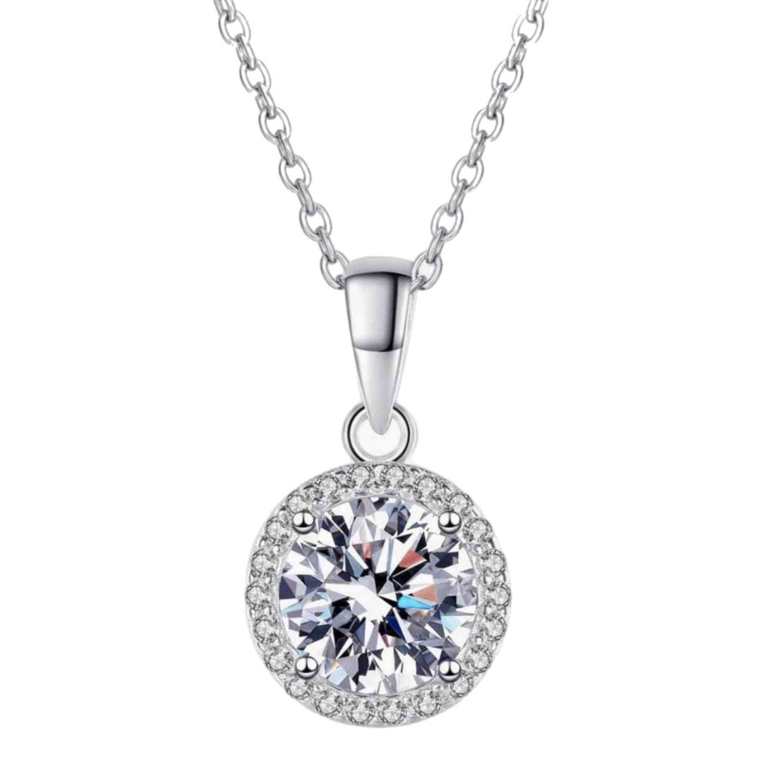 Moissanite Sterling Silver Charm Necklace