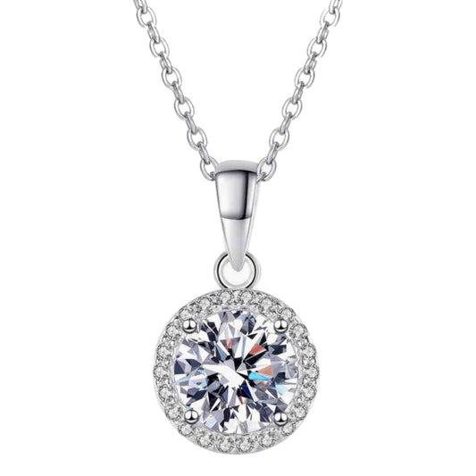 Moissanite Sterling Silver Charm Necklace