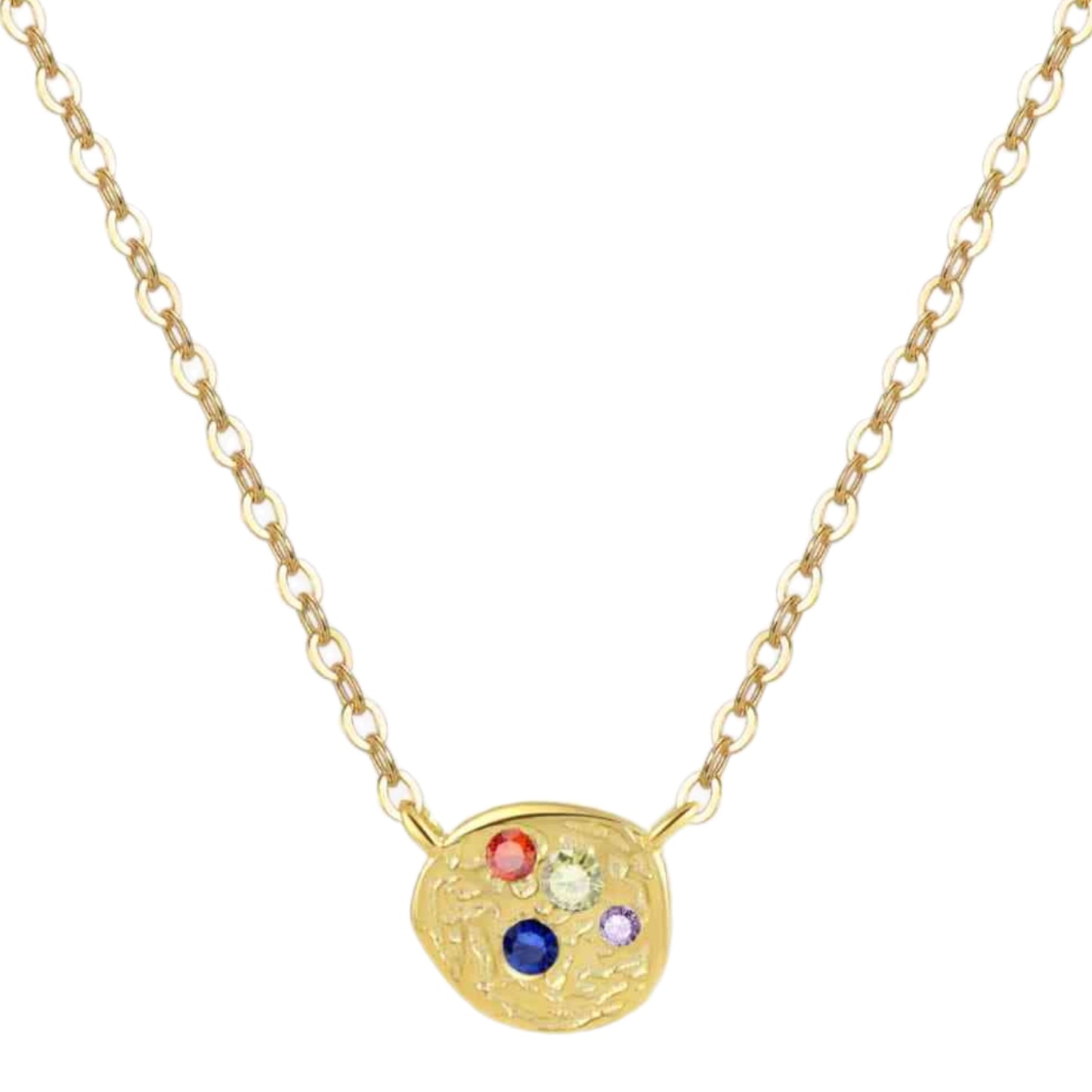 CZ Coin Charm Necklace