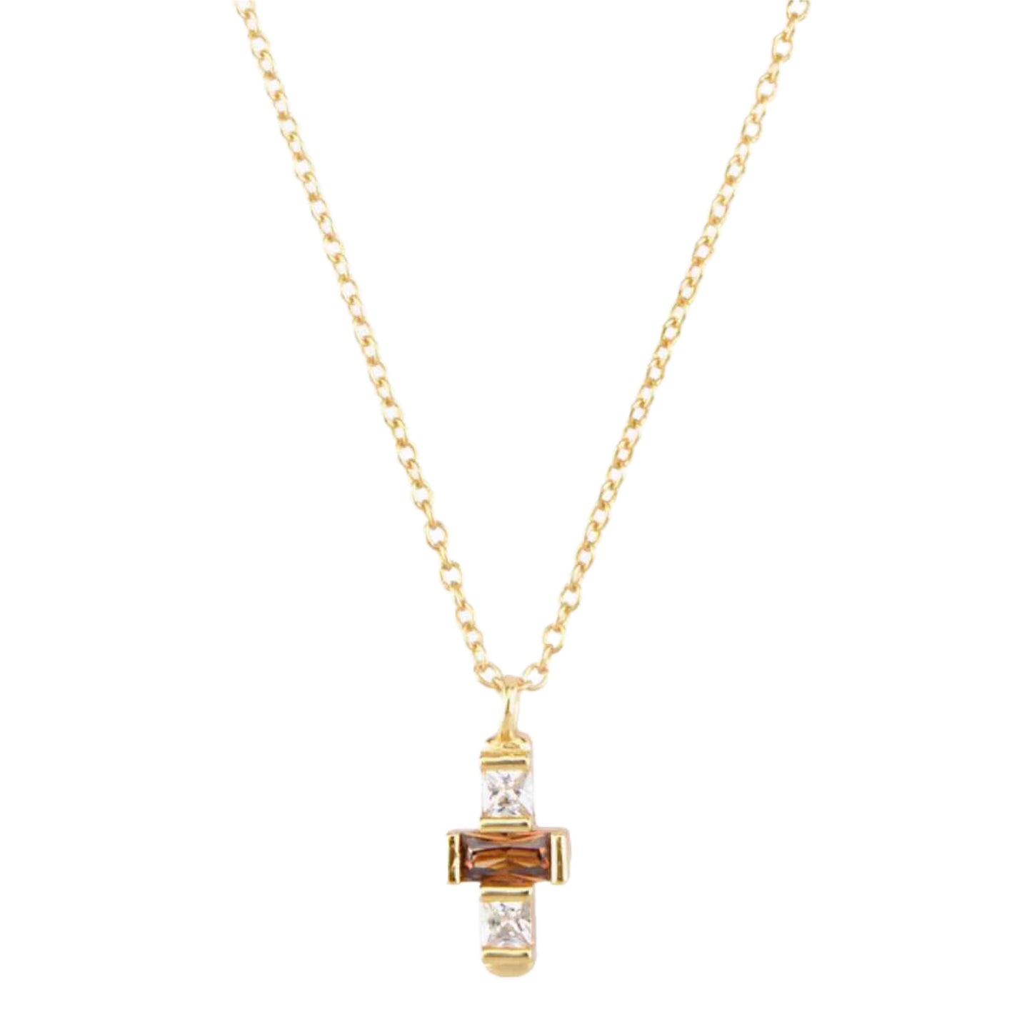 CZ Gold Charm Necklace