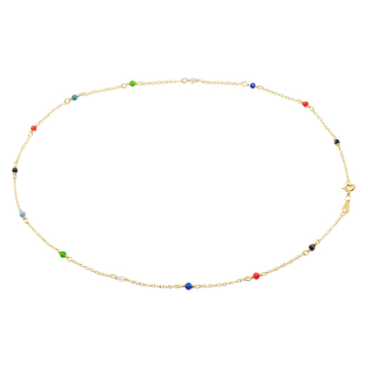 Gold Vermeil Choker Rainbow Wire Wrapped Necklace